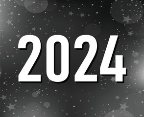 Happy New Year 2024 Holiday Abstract Graphic Design Vector Logo Symbol Illustration