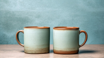 Handcrafted Mug on Mint Green Background