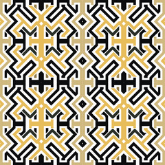 Greek key meanders zigzag lines seamless pattern. Modern geometric vector background with trendy ornaments, ancient greece symbols, signs. Repeat tribal ethnic backdrop. Isolated design on white