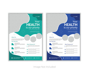 Vector Medical flyer temple design 
