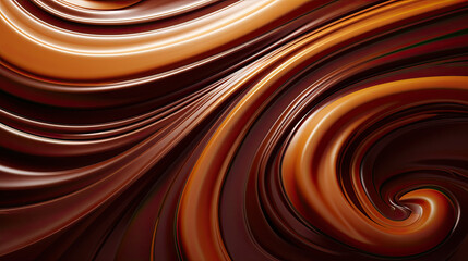 Coffee chocolate brown color iquid drink texture background., Liquid chocolate swirl background, abstract background with lines - obrazy, fototapety, plakaty