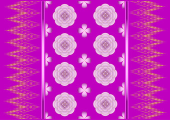 Abstract pink background Floral and Thai patterns For surface and pattern decoration of fabric or carpet or wrapping paper or wallpaper.