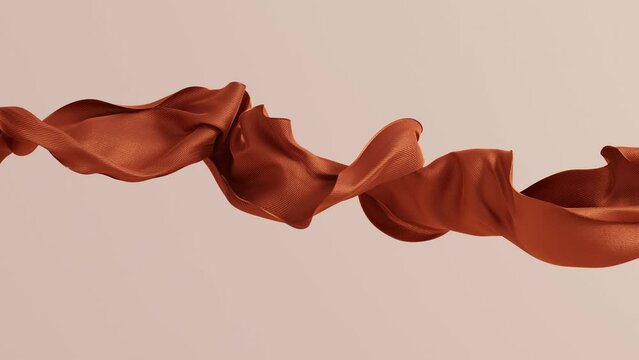 Fluttering on the wind brown fabric texture, silk flying fabric background