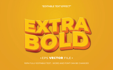 Extra Bold text effect 3d editable vector