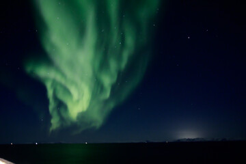 Northern lights at sea