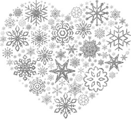 Snowflake silver heart