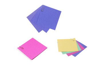 A sticker and a paper clip isolated on a white background