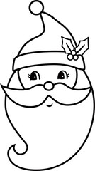 Retro Santa Claus Avatar outline