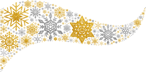Snowflake gold mix with silver curve