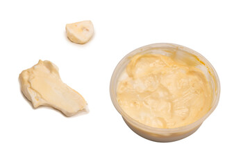 White sauce splashes isolated on white background.
