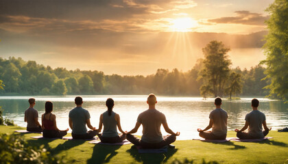 Meditation - Yoga Class - Retreat - AI generated