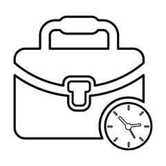 Office Time Icon In Outline Style