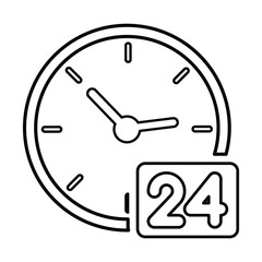 24 Hour Icon In Outline Style