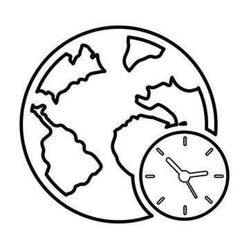 International Time Icon In Outline Style