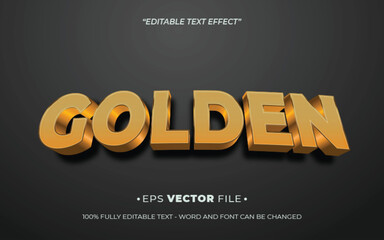 Golden text effect 3d realistic editable vector