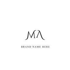 MA logo. M A design. White MA letter. MA M A letter logo design. Initial letter MA linked circle uppercase monogram logo.