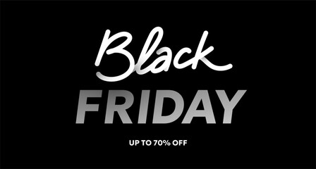 Vector black friday sale illustration with text lettering on black background. 3d style sale design for web, site, banner, poster
