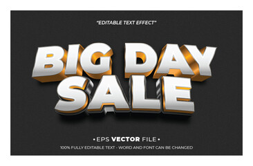 sale day text effect 3d editable vector 