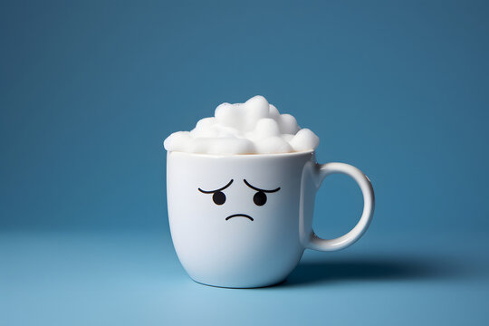 "Monday Blues Brew: Sad Cartoon Coffee" - Generative AI