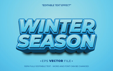 Winter Season 3d text effect editable vector