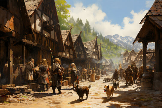 Dorfleben - Wikinger oder Germanen in historischem Umfeld. Das t&auml;gliche Leben der nordischen V&ouml;lker