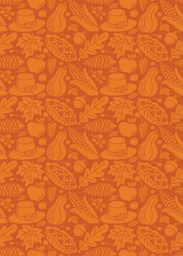  Thanksgiving pattern illustration, with varied, cool for wrapping paper, t-shirt designs, clothes, tablecloths, curtains, etc