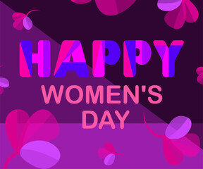 Happy Women's Day banner. A postcard for a women's holiday, March 8. Vector