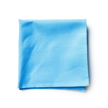 Blue napkin on a white background