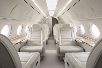 Interior of a private jet
