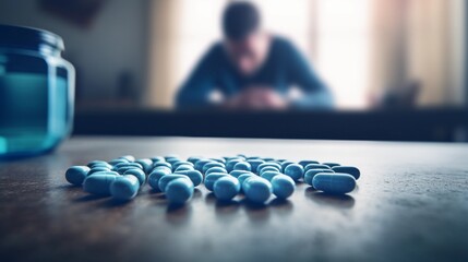 Blue pills to improve male potency, problems with sexual life