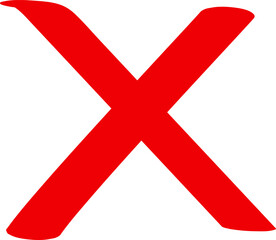 Red cross sign icon. Wrong mark stock icon. Red cross X symbol. Grunge X icon.