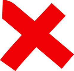 Red cross sign icon. Wrong mark stock icon. Red cross X symbol. Grunge X icon.