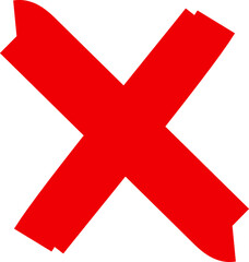 Fototapeta premium Red cross sign icon. Wrong mark stock icon. Red cross X symbol. Grunge X icon.