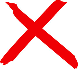 Red cross sign icon. Wrong mark stock icon. Red cross X symbol. Grunge X icon.