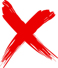 Red cross sign icon. Wrong mark stock icon. Red cross X symbol. Grunge X icon. - obrazy, fototapety, plakaty