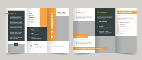 Real Estate Trifold Brochure, Editable and Customize Template Brochure, A4 Brochure, Sale Banner 