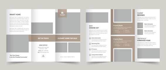 Real Estate Trifold Brochure, Editable and Customize Template Brochure, A4 Brochure, Sale Banner 