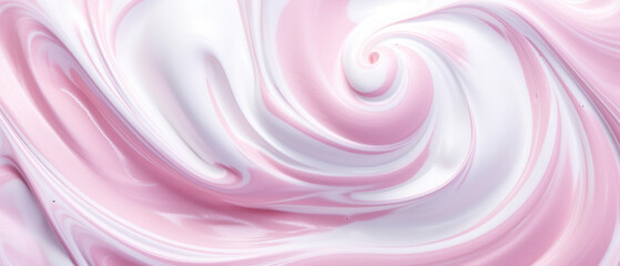 Fototapeta premium Ethereal blend of pink and white in a creamy mixture.