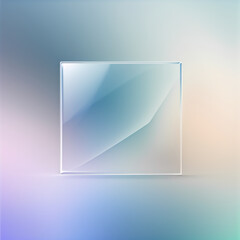 Abstract background with a square of blurred glass. Generative AI