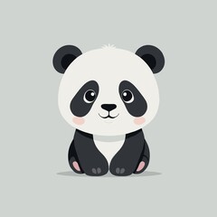 Adorable Baby Panda Isolated Vector Illustration