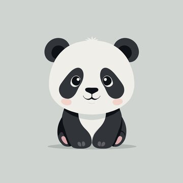 Adorable Baby Panda Isolated Vector Illustration