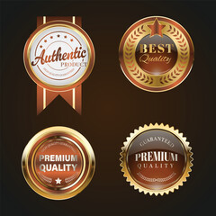 Luxury golden orange sale badges and labels. Retro vintage sale circle badge design