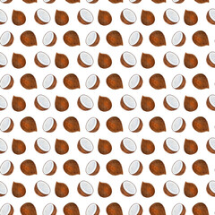 pattern with exotic fruits hand drawn in watercolor, seamless pattern with summer motifs, print for fabric, paper, banners
