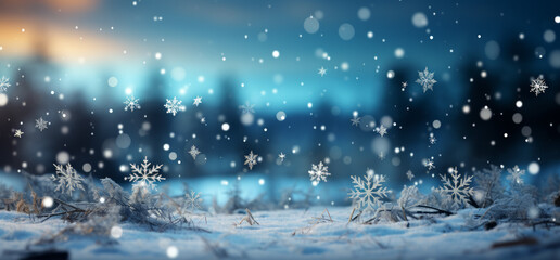 snowflakes falling on a silvery background