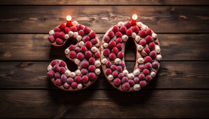 A Sweet Celebration: Number 30 Cake with Colorful Candles