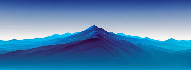 Blue gradient waves abstract background - obrazy, fototapety, plakaty