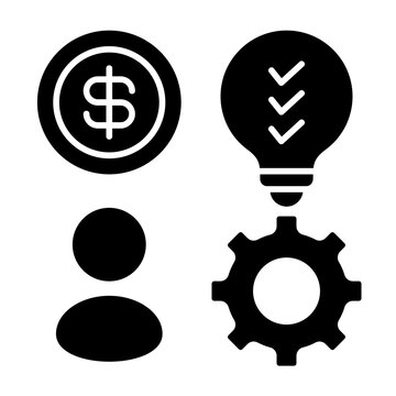 Entrepreneur glyph icon illustration vector graphic