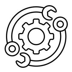 Maintenance line icon illustration vector graphic