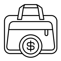 Briefcase line icon illustration vector graphic