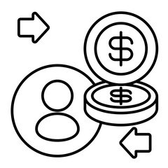 Investor line icon illustration vector graphic